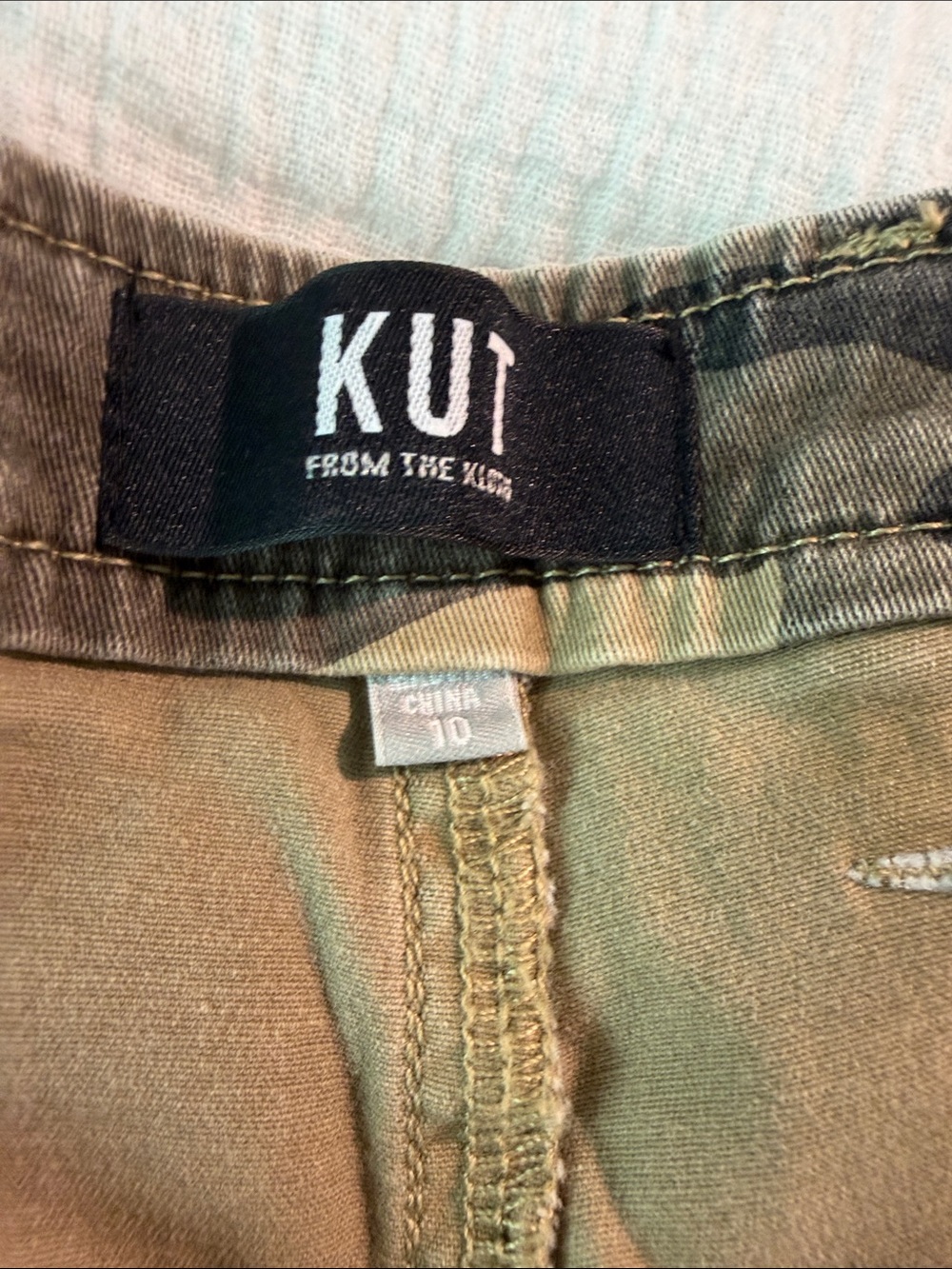 Kut from the Kloth Women's Ashton Camouflage Ankle Pants - Green, Brown, Tan - Picture 3 of 8